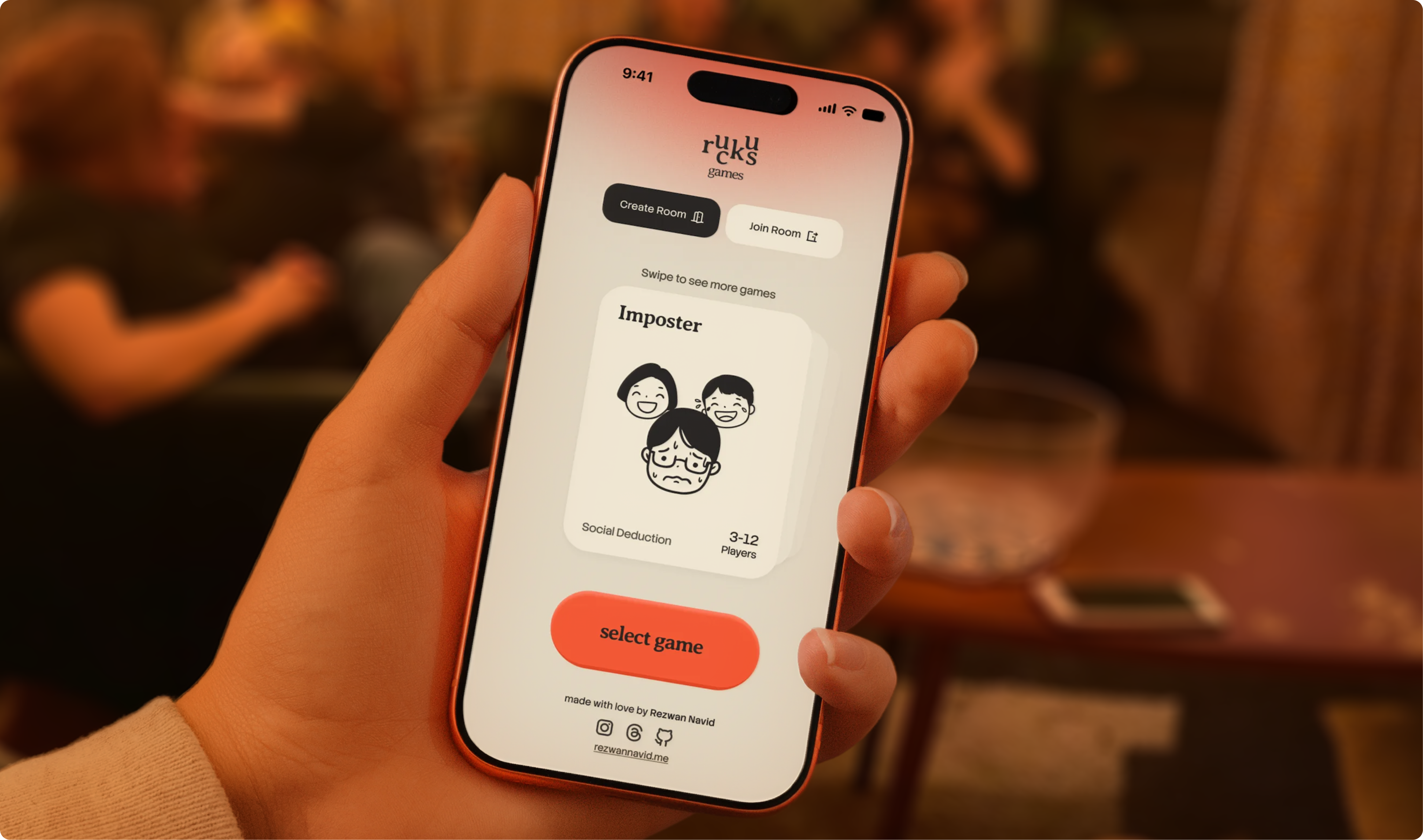 Ruckus multiplayer party game experience on a phone