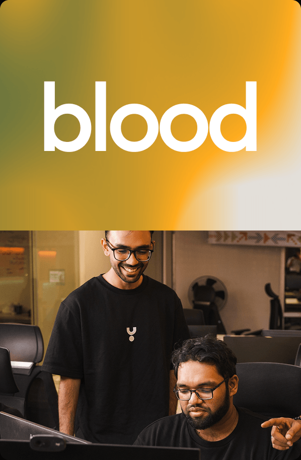 TygrLabs identity application with blood wordmark and team photography
