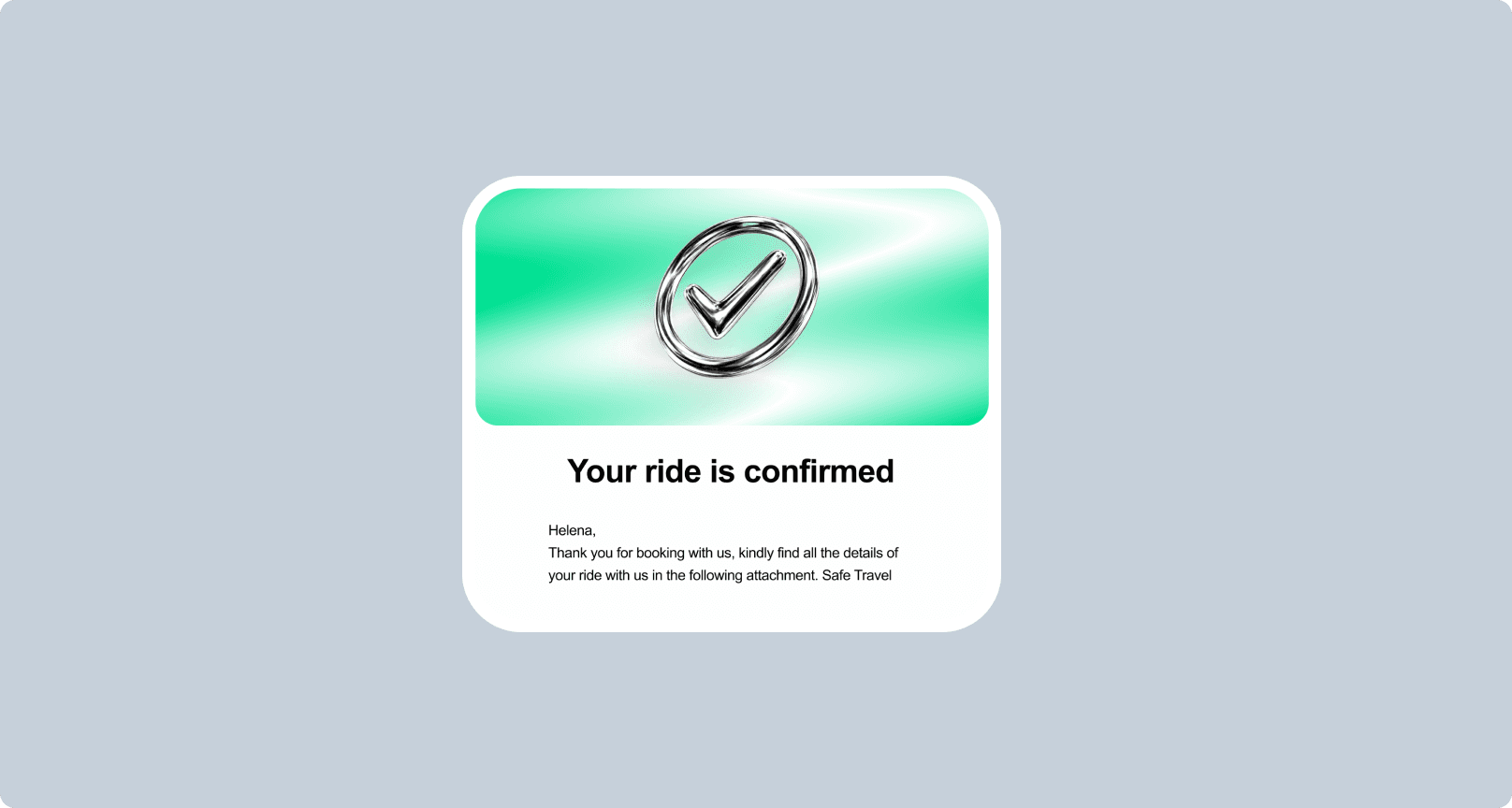 A shared RideSync itinerary confirmation