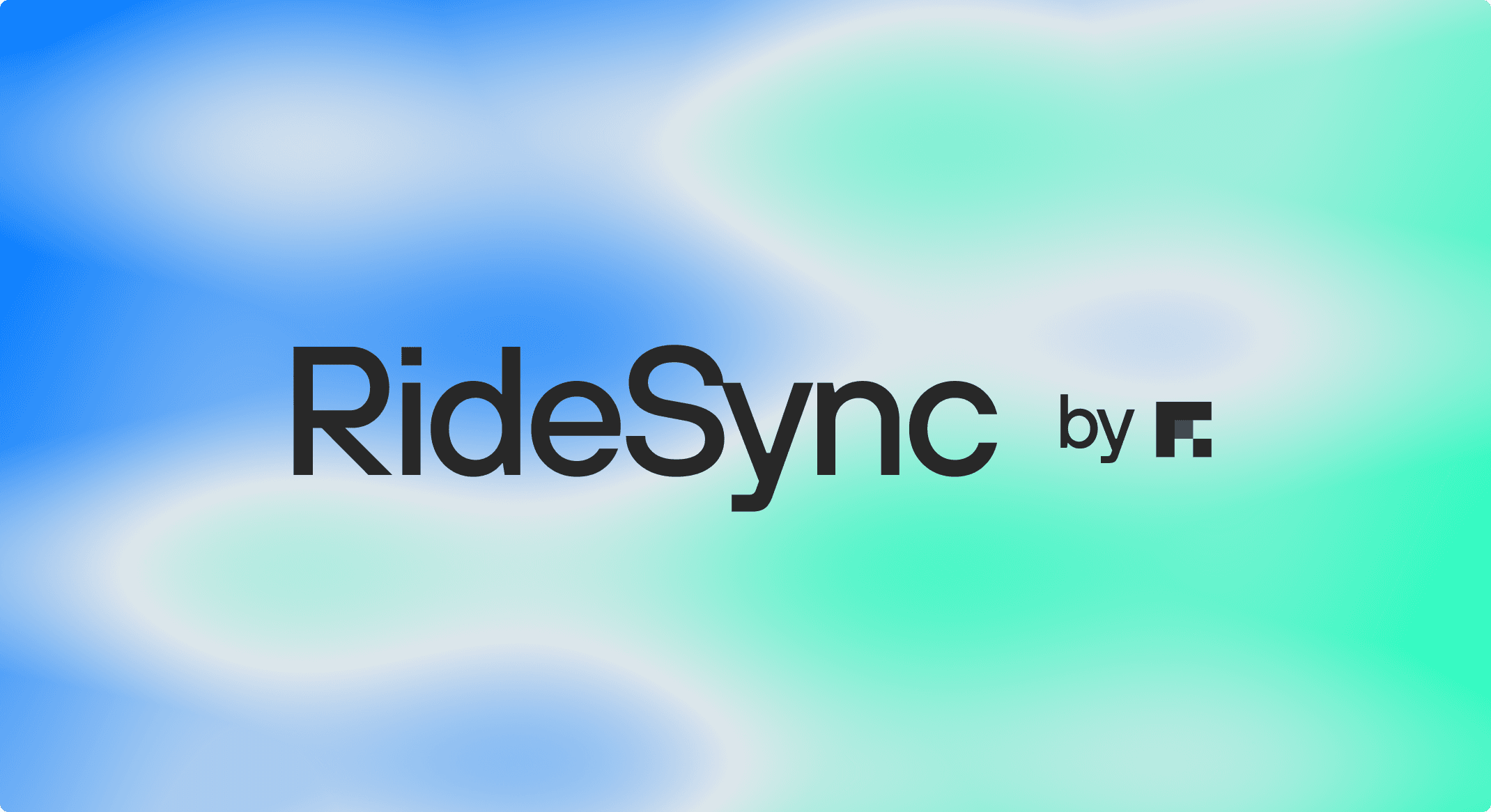 RideSync identity on a blue and mint gradient