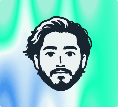 Illustrated portrait of Rezwan over the RideSync gradient